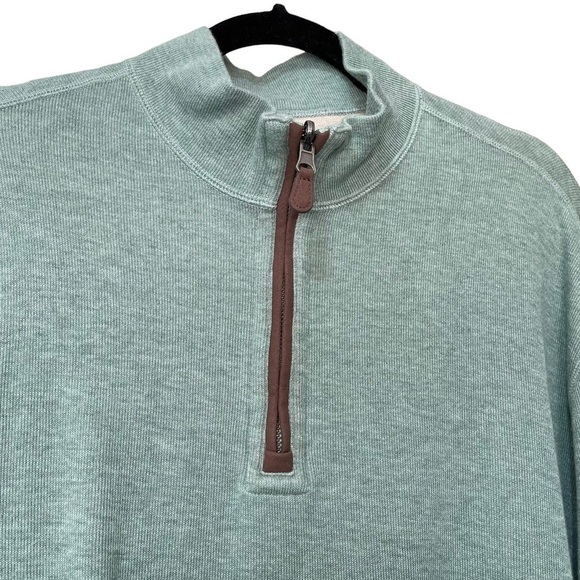 CREMIEUX Green Quarter Zip Pullover with Faux Suede Elbow Patches L/XL - Picture 4 of 8